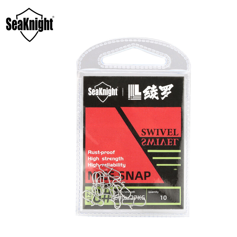 SeaKnight 50PC rozsdamentes acél horgászcsatlakozó 0# 1# 2# horgásztartozék, erős húzás 27 38 45 kg 13 15 17 mm-es horgászszerszám pattintással