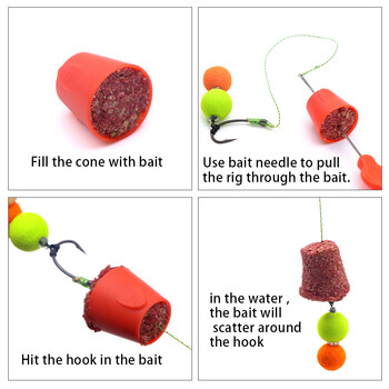 Carp Fishing Bait Tool Pellet Cone Boilie Needle Mold Mold Feeder Ψάρεμα Carp Hair Rig Εξοπλισμός για αξεσουάρ ψαριών Αντιμετώπιση