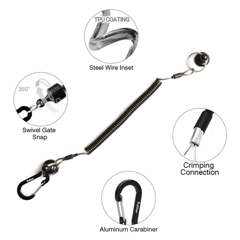 Pullther Hordozható acél elvesztésgátló horgászszerszámok Mágneses kültéri horgászcikkek gyorskioldó erős mágneses hordozható csat