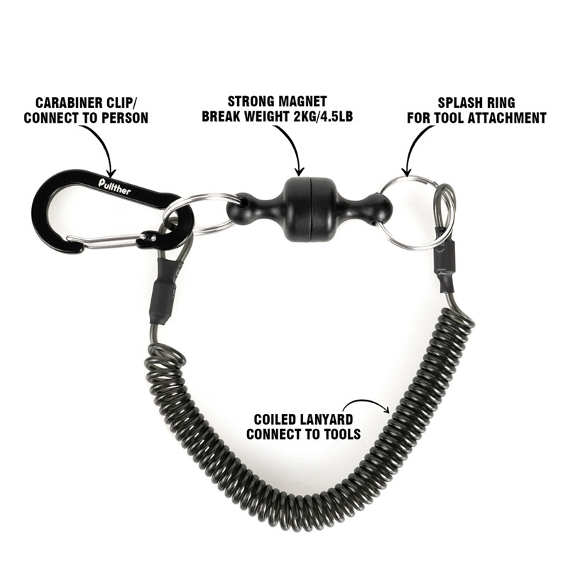 Pullther Hordozható acél elvesztésgátló horgászszerszámok Mágneses kültéri horgászcikkek gyorskioldó erős mágneses hordozható csat