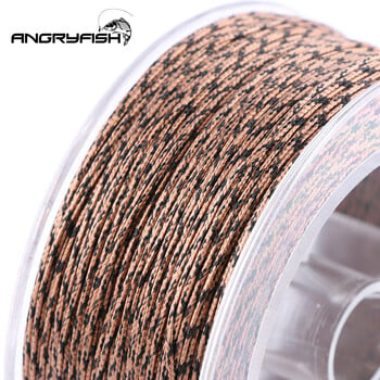 Angryfish 12 нишки D-плитка 100 метра Camo Braided PE въдица Carp Fishing Line Weave Силна издръжливост