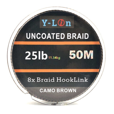 50 m 8 stovas kamufliažinis karpių žvejybos valas Minkštas kabliukas Carp Hooklink nepadengtas pynimo valas plaukams 25 35 LB takelažo valas