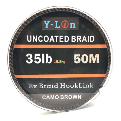 50 m 8 stovas kamufliažinis karpių žvejybos valas Minkštas kabliukas Carp Hooklink nepadengtas pynimo valas plaukams 25 35 LB takelažo valas