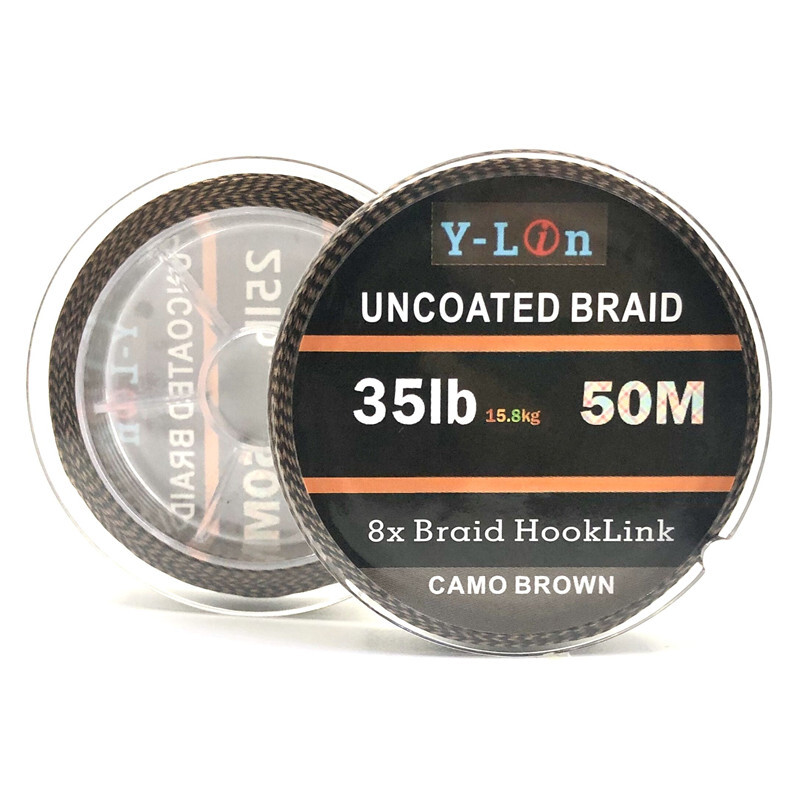 50 m 8 stovas kamufliažinis karpių žvejybos valas Minkštas kabliukas Carp Hooklink nepadengtas pynimo valas plaukams 25 35 LB takelažo valas