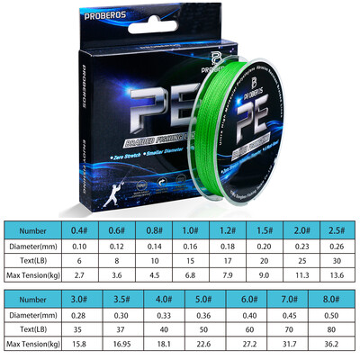 Szuper erős horgászzsinór - 100 m/328 láb 4 szálas multifil PE, kopásgátló fonott zsinór, 6 színben 6-80 LB opciókban kapható
