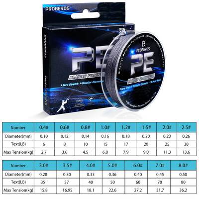 Szuper erős horgászzsinór - 100 m/328 láb 4 szálas multifil PE, kopásgátló fonott zsinór, 6 színben 6-80 LB opciókban kapható