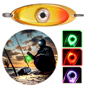 LED Fishing Lure Light Περιστρεφόμενο φως παγίδας ψαρέματος αδιάβροχο υποβρύχιο φως ψαρέματος βαθιάς πτώσης για προσέλκυση ψαριών