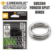 LUREHOLIC Inele despicate din oțel inoxidabil 304 de pescuit forjate de înaltă calitate 80% întărire cerc dublu 20 buc. per sac