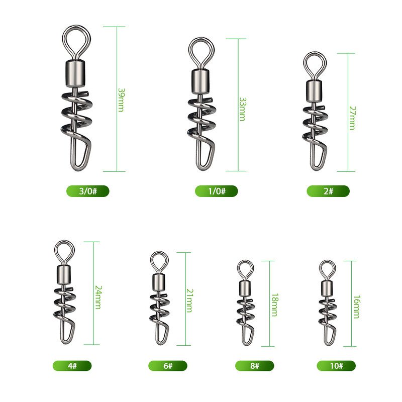 20 DB Forró modell Gördülő forgó csavaros pattintással Golyóscsapágy gördülő Forgó, tömör gyűrűs horgászcsatlakozó horgászhorog