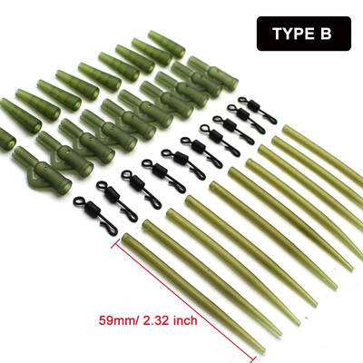 40db Pontyhorgász gubancmentes ujjak Csatlakozás horgászhorog gumicsúcs cső pozicionáló terminál pontyhorgász anyag