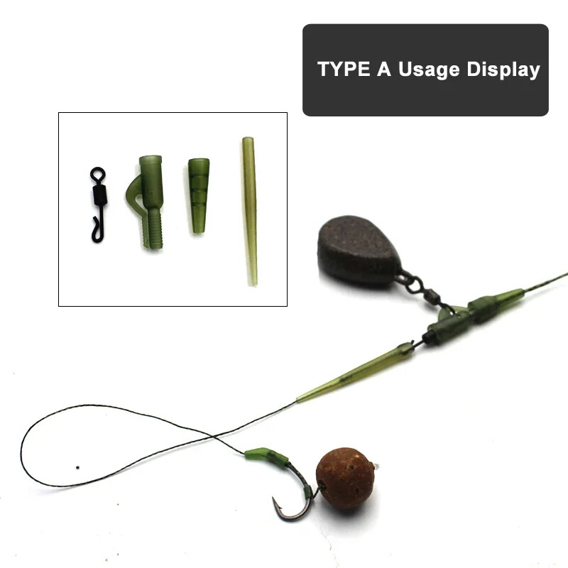 40db Pontyhorgász gubancmentes ujjak Csatlakozás horgászhorog gumicsúcs cső pozicionáló terminál pontyhorgász anyag