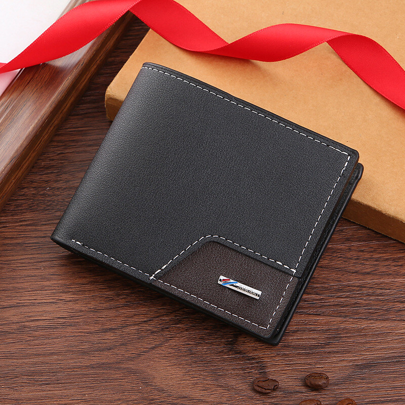 Pārrobežu jauns vīriešu īss maks Lielas ietilpības salikts ādas monētu maciņš Dokumentu soma Karšu soma ikdienišķs vīriešu maks