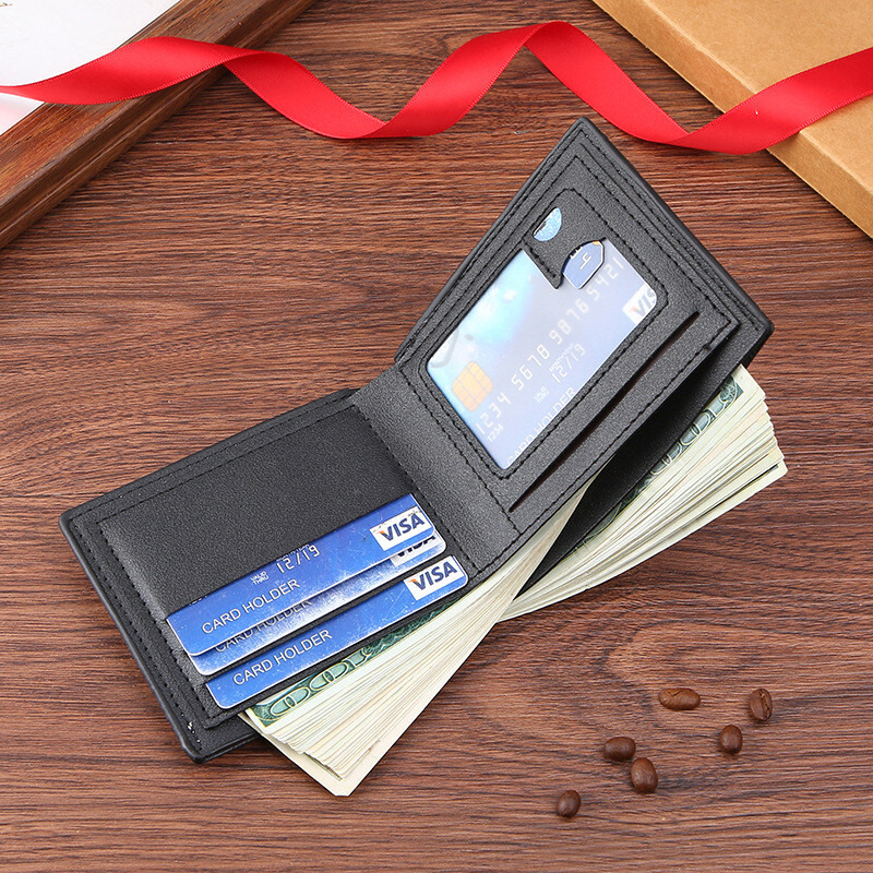 Pārrobežu jauns vīriešu īss maks Lielas ietilpības salikts ādas monētu maciņš Dokumentu soma Karšu soma ikdienišķs vīriešu maks