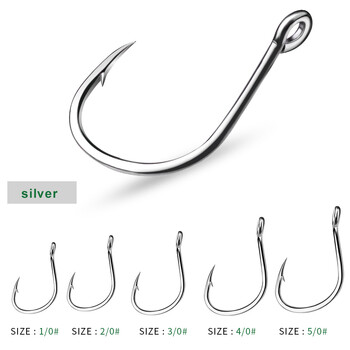 10 τμχ Μέγεθος 1/0-5/0# Circle Fishing Hook Ring Eye Fishhooks Αγκαθωτά άγκιστρα ψαρέματος Single Jig Fish Hook Tackle Ατσάλι υψηλής περιεκτικότητας σε άνθρακα