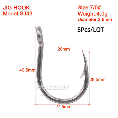 Jūros vandens apsauga nuo korozijos Žvejybos kabliukas Dydis 1/0-13/0# Žiedinė akis Japan Fishhooks Žvejybos kabliukai Single Jig Žuvies kabliuko reikmenys