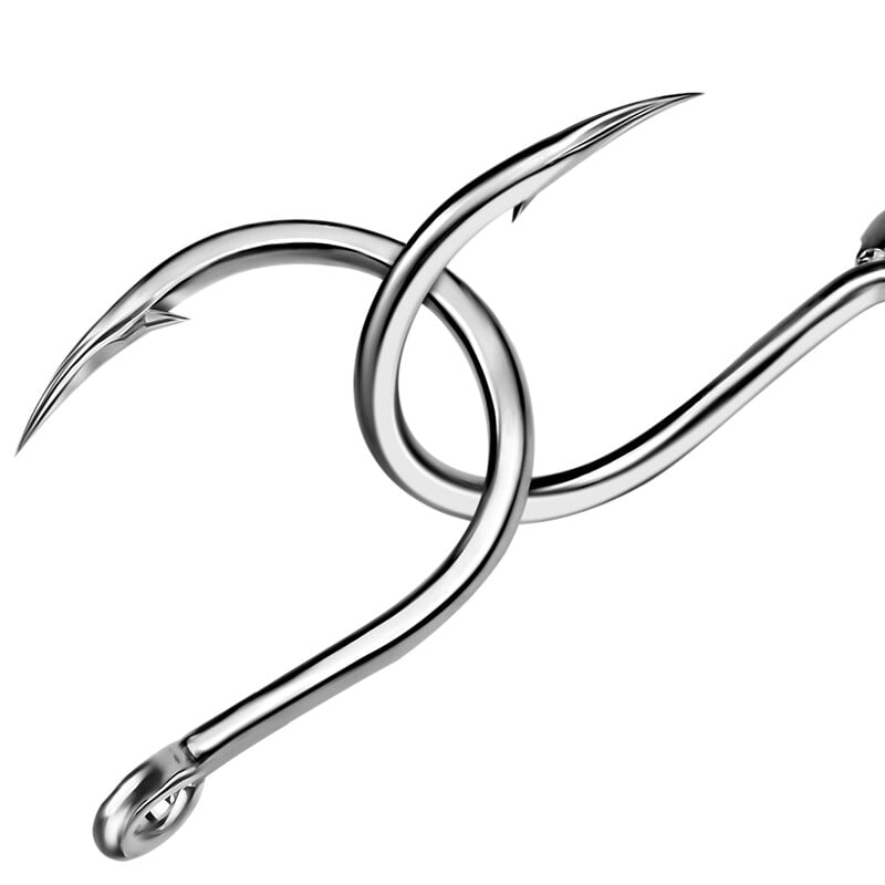 PROBEROS 10 vnt. žvejybos kabliukai 1/0-2/0-3/0-4/0-5/0# Jig Big Eye kabliukai alavo spalvos spygliuotas vienas kabliukas, daug anglies plieno Peche