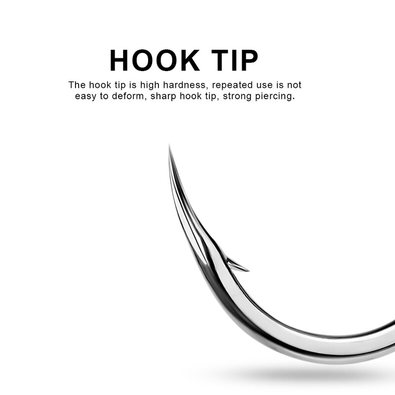 PROBEROS 10 vnt. žvejybos kabliukai 1/0-2/0-3/0-4/0-5/0# Jig Big Eye kabliukai alavo spalvos spygliuotas vienas kabliukas, daug anglies plieno Peche