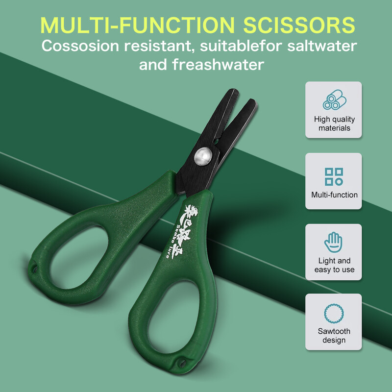 ZUKIBO nerūdijančio plieno žvejybos žirklės, nešiojamos žirklinės replės, pjovimo PE valas, pynimo valų pjoviklis, sluoksniai Karpių žvejybos įrankiai Priedai