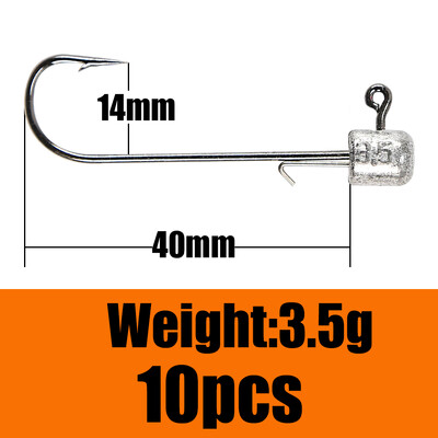 B&U NED kabliukas ant galvos, 2 g-14 g Visų dydžių apvalus rutulinis kabliukas be piktžolių ilgakočio antriniai kabliukai, skirti minkštai sliekų žvejybai