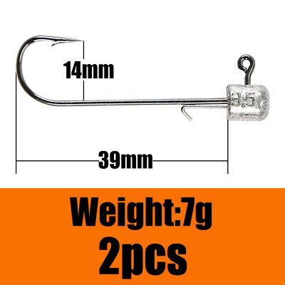 B&U NED kabliukas ant galvos, 2 g-14 g Visų dydžių apvalus rutulinis kabliukas be piktžolių ilgakočio antriniai kabliukai, skirti minkštai sliekų žvejybai