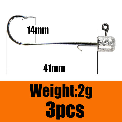 B&U NED kabliukas ant galvos, 2 g-14 g Visų dydžių apvalus rutulinis kabliukas be piktžolių ilgakočio antriniai kabliukai, skirti minkštai sliekų žvejybai