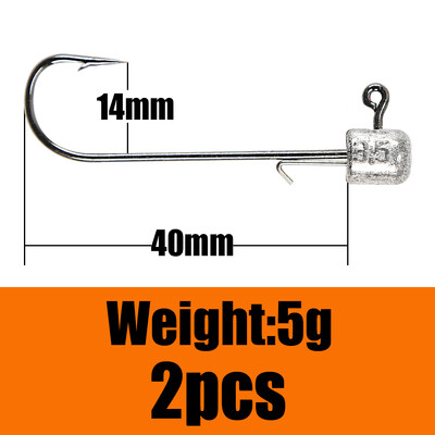 B&U NED kabliukas ant galvos, 2 g-14 g Visų dydžių apvalus rutulinis kabliukas be piktžolių ilgakočio antriniai kabliukai, skirti minkštai sliekų žvejybai