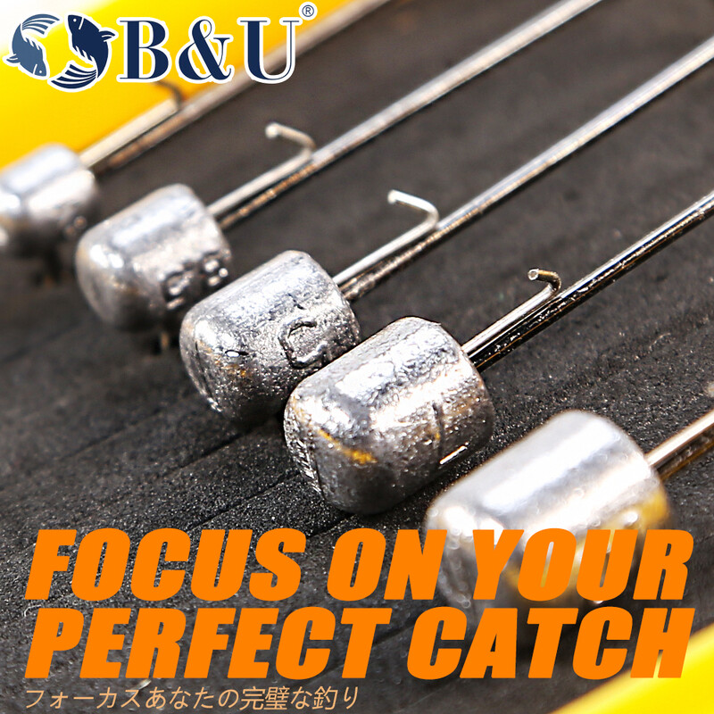 B&U NED kabliukas ant galvos, 2 g-14 g Visų dydžių apvalus rutulinis kabliukas be piktžolių ilgakočio antriniai kabliukai, skirti minkštai sliekų žvejybai