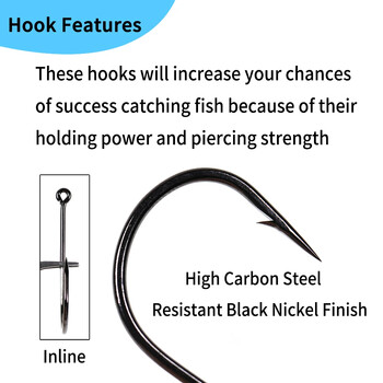 Elllv 1/0 - 8/0 Short Shank Wide Mouth Aberdeen Hook 2X Strength & Gap Άγκιστρο ψαρέματος θαλασσινού νερού Sabiki Rigs Big Streamer Fly Hook