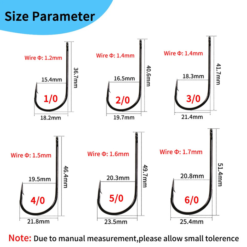 Elllv 1/0 - 8/0 Cârlig Aberdeen cu tijă scurtă și gură largă Cârlig de pescuit cu apă sărată 2X rezistență și decalaj Sabiki Rigs Cârlig pentru zburătoare mare