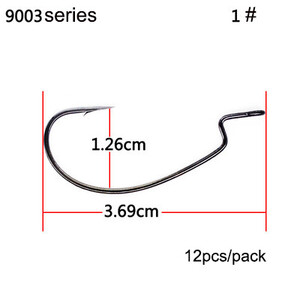 BKK 9003 Seria 8-12 buc/pachet Cârlige offset cu deschidere lată Cârlig cu vierme de pescuit pentru momeală moale cu vierme Bas ghimpat crap manivelă cârlig de pescuit