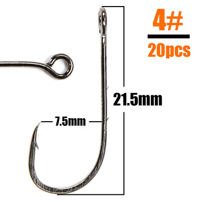 B&U 20 vnt. didelių akių žiedinė spygliuoklė Žvejybos kabliukas Anglinis plienas Vienviečiai kabliukai, reikmenys sliekiniams kabliukai Žvejybos minkšti sliekiniai kabliukai iš anglies plieno