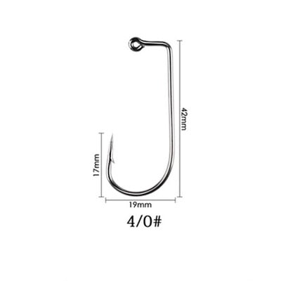 50 buc cârlig din oțel cu conținut ridicat de carbon, negru, 90 de grade, Aberdeen, jig offset, legarea muștelor, cârlige de pescuit cu sârmă puternică, accesorii pentru oceanul de mare