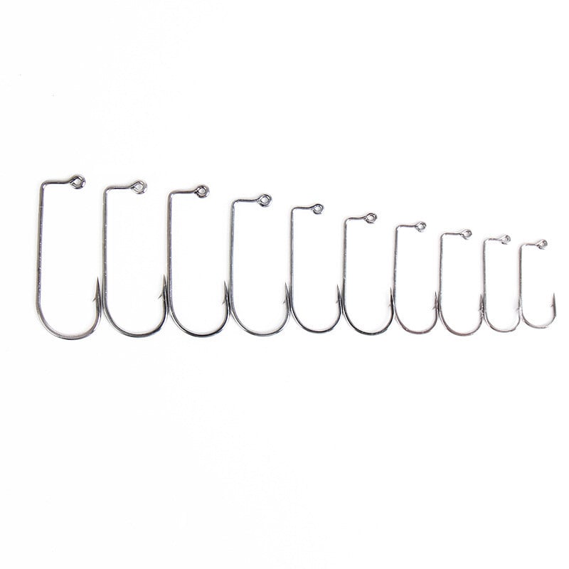 50 buc cârlig din oțel cu conținut ridicat de carbon, negru, 90 de grade, Aberdeen, jig offset, legarea muștelor, cârlige de pescuit cu sârmă puternică, accesorii pentru oceanul de mare