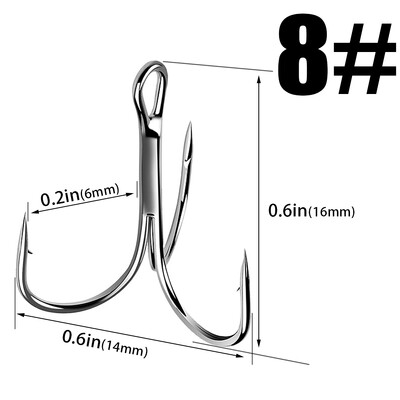 15 ks/sada 13ME Tri háčiky 1/2/4/6/8/10/12/# Čierny nikel Rybársky háčik Trojháčiky Prevrátené háčiky Okrúhle Ohybné Trojháčiky Bass Gamakatsu