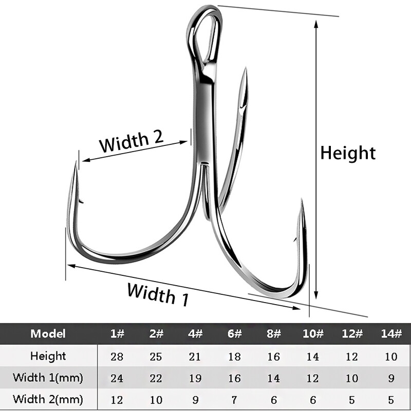 15 ks/sada 13ME Tri háčiky 1/2/4/6/8/10/12/# Čierny nikel Rybársky háčik Trojháčiky Prevrátené háčiky Okrúhle Ohybné Trojháčiky Bass Gamakatsu