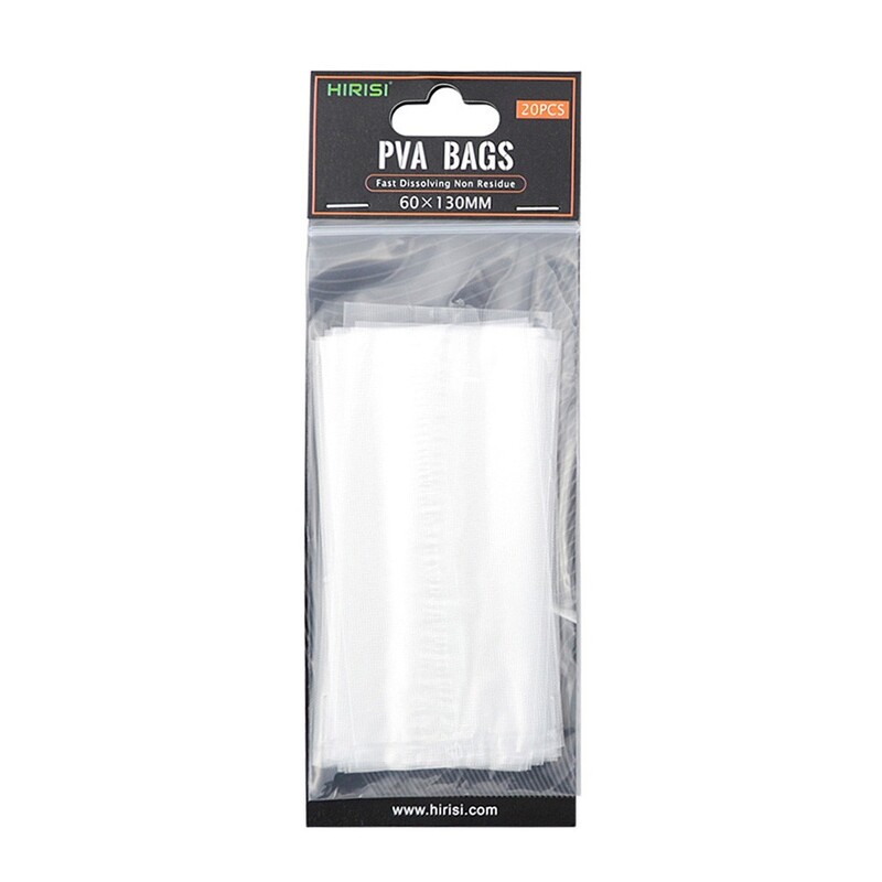 20db Ponty horgász PVA táska horgászfelszereléshez Kiegészítő Ponty Bojlik és Pellet Gyorsan Oldódó PVA zsákok Ideális pontyhorgászáshoz