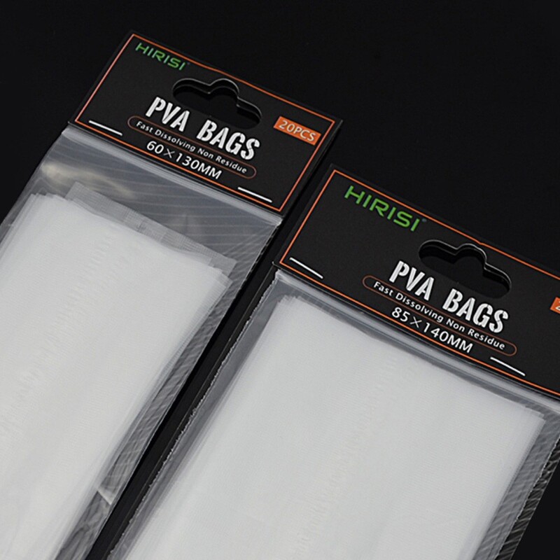 20db Ponty horgász PVA táska horgászfelszereléshez Kiegészítő Ponty Bojlik és Pellet Gyorsan Oldódó PVA zsákok Ideális pontyhorgászáshoz