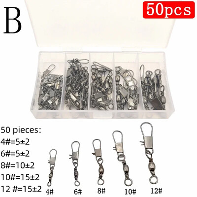 50/200 db horgászcsatlakozó és kis horgász kiegészítők