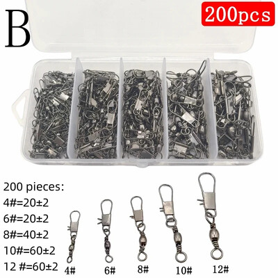 50/200 db horgászcsatlakozó és kis horgász kiegészítők