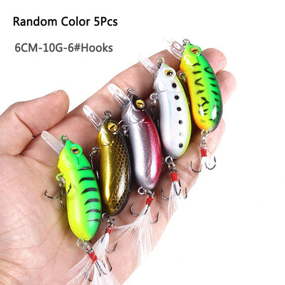 Crankbaits Set Jauktas krāsas Bait Fishing Lure Lot Minnow Vobleris Bass Swimbait Sea Swim Hard Lures Grimšanas piederumi pesca