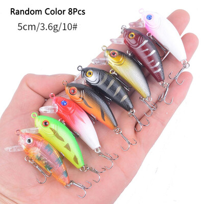 Crankbaits Set Jauktas krāsas Bait Fishing Lure Lot Minnow Vobleris Bass Swimbait Sea Swim Hard Lures Grimšanas piederumi pesca