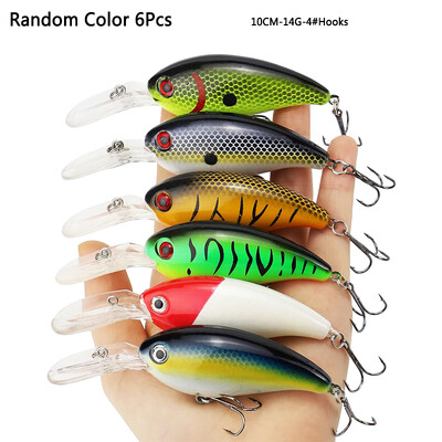 Crankbaits Set Jauktas krāsas Bait Fishing Lure Lot Minnow Vobleris Bass Swimbait Sea Swim Hard Lures Grimšanas piederumi pesca