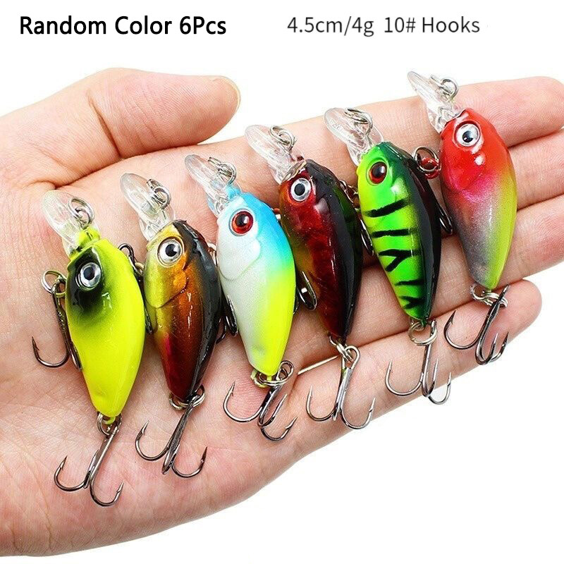 Crankbaits Set Jauktas krāsas Bait Fishing Lure Lot Minnow Vobleris Bass Swimbait Sea Swim Hard Lures Grimšanas piederumi pesca