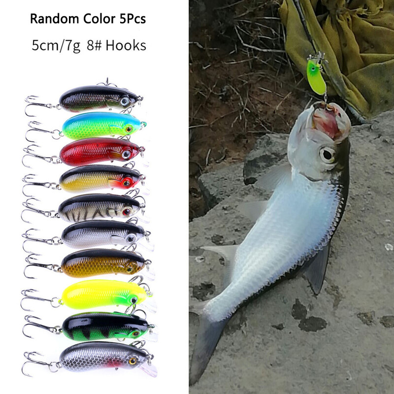 Crankbaits Set Jauktas krāsas Bait Fishing Lure Lot Minnow Vobleris Bass Swimbait Sea Swim Hard Lures Grimšanas piederumi pesca