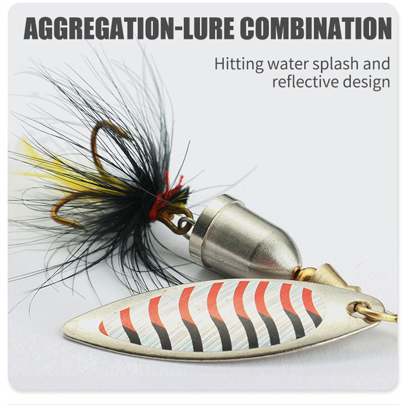 5db Fishing Lure Spinner csali, Bass Trout Salmon Hard Metal Spinner Baits Kit felszerelés dobozokkal