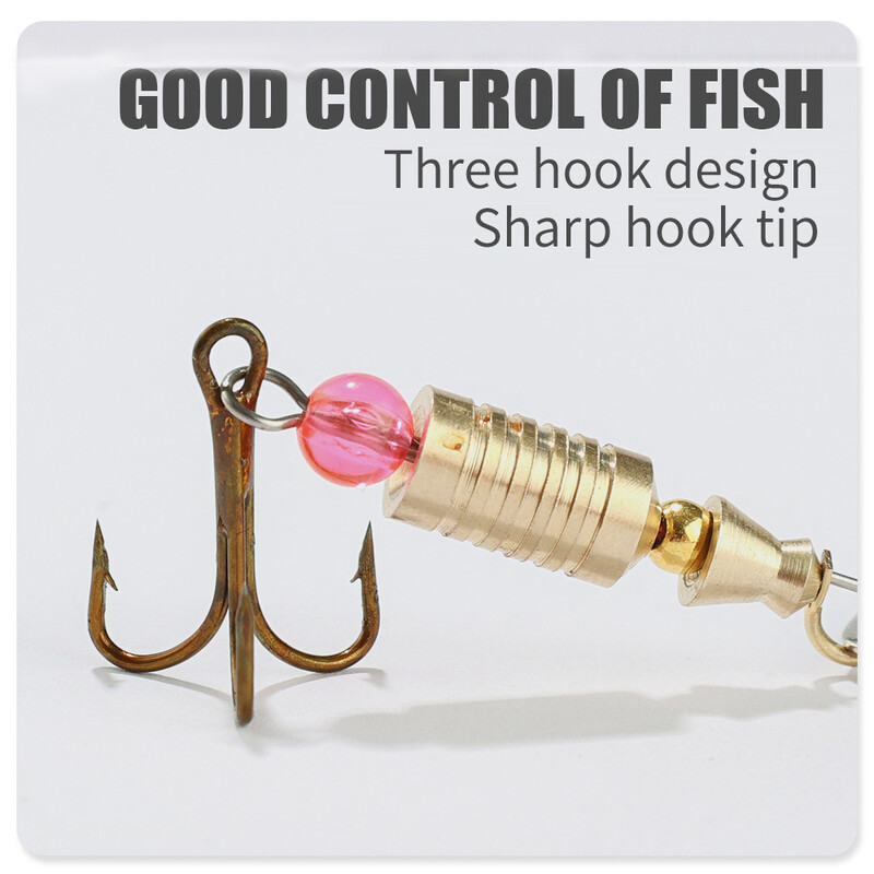 5db Fishing Lure Spinner csali, Bass Trout Salmon Hard Metal Spinner Baits Kit felszerelés dobozokkal