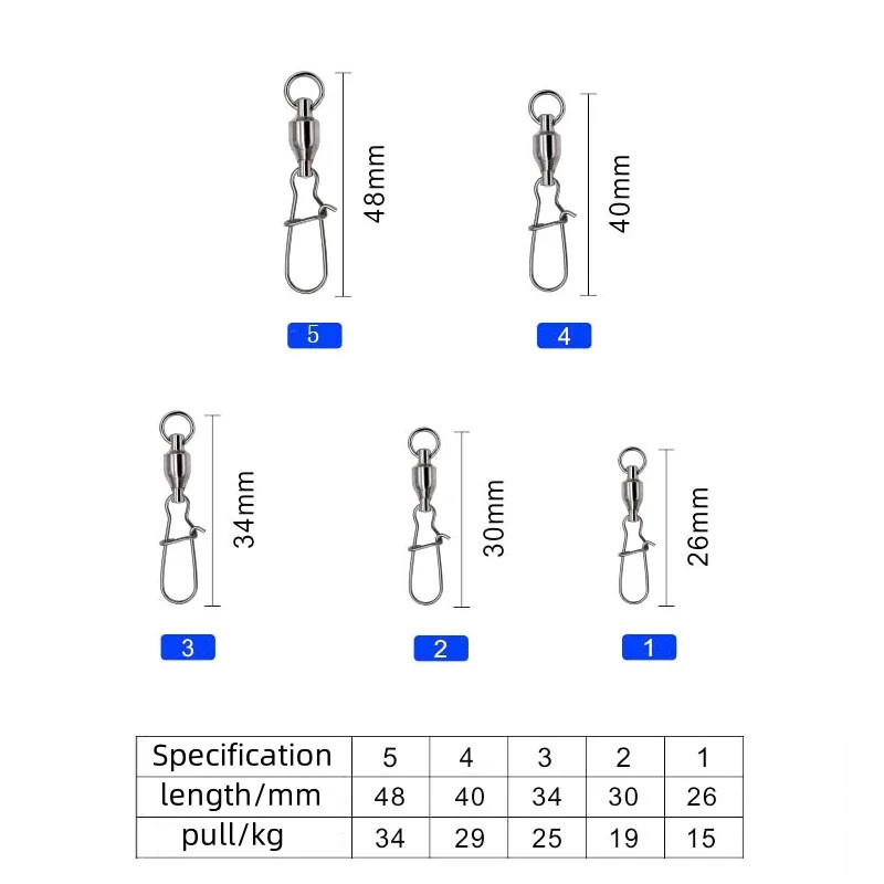 50 darabos nagysebességű gyűrűs csatlakozók horgászkiegészítők