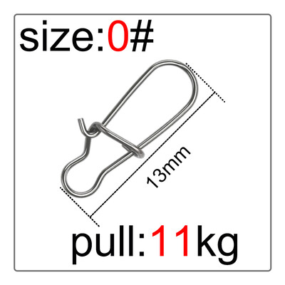 50 db horgász forgatható csatlakozó horgok zsinór Clip Lock karabinerek rozsdamentes acél horgász rögzítő pattintható eszközök
