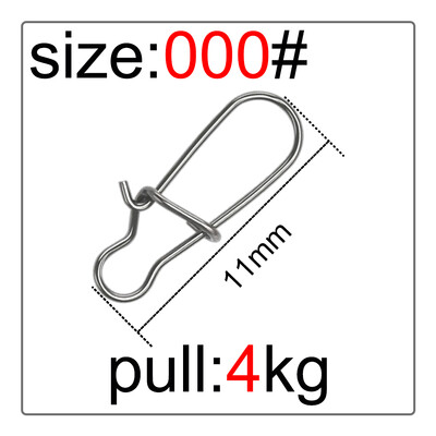 50 db horgász forgatható csatlakozó horgok zsinór Clip Lock karabinerek rozsdamentes acél horgász rögzítő pattintható eszközök