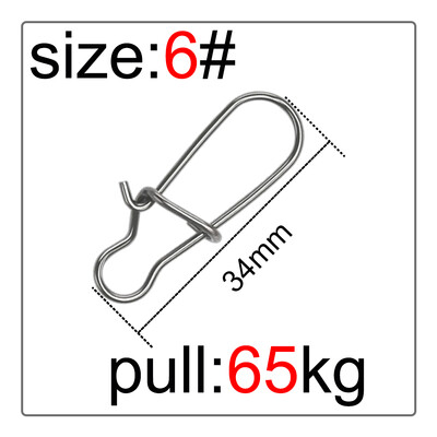 50 db horgász forgatható csatlakozó horgok zsinór Clip Lock karabinerek rozsdamentes acél horgász rögzítő pattintható eszközök